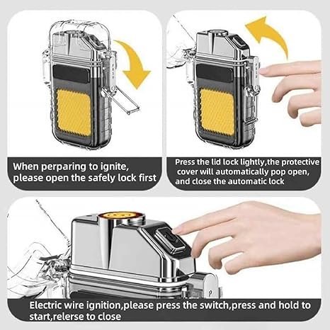 Portable Mini LED Flashlight Lighter  USB Rechargeable