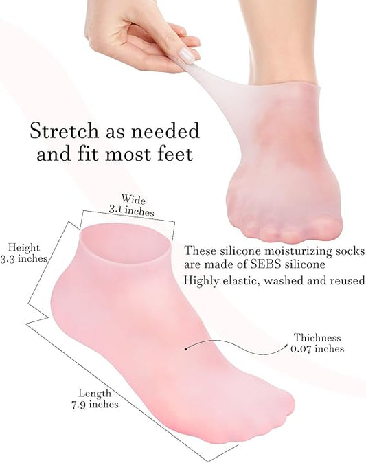 Silicone socks for moisturize dry feet
