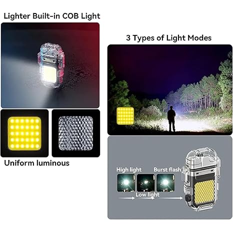 Portable Mini LED Flashlight Lighter  USB Rechargeable