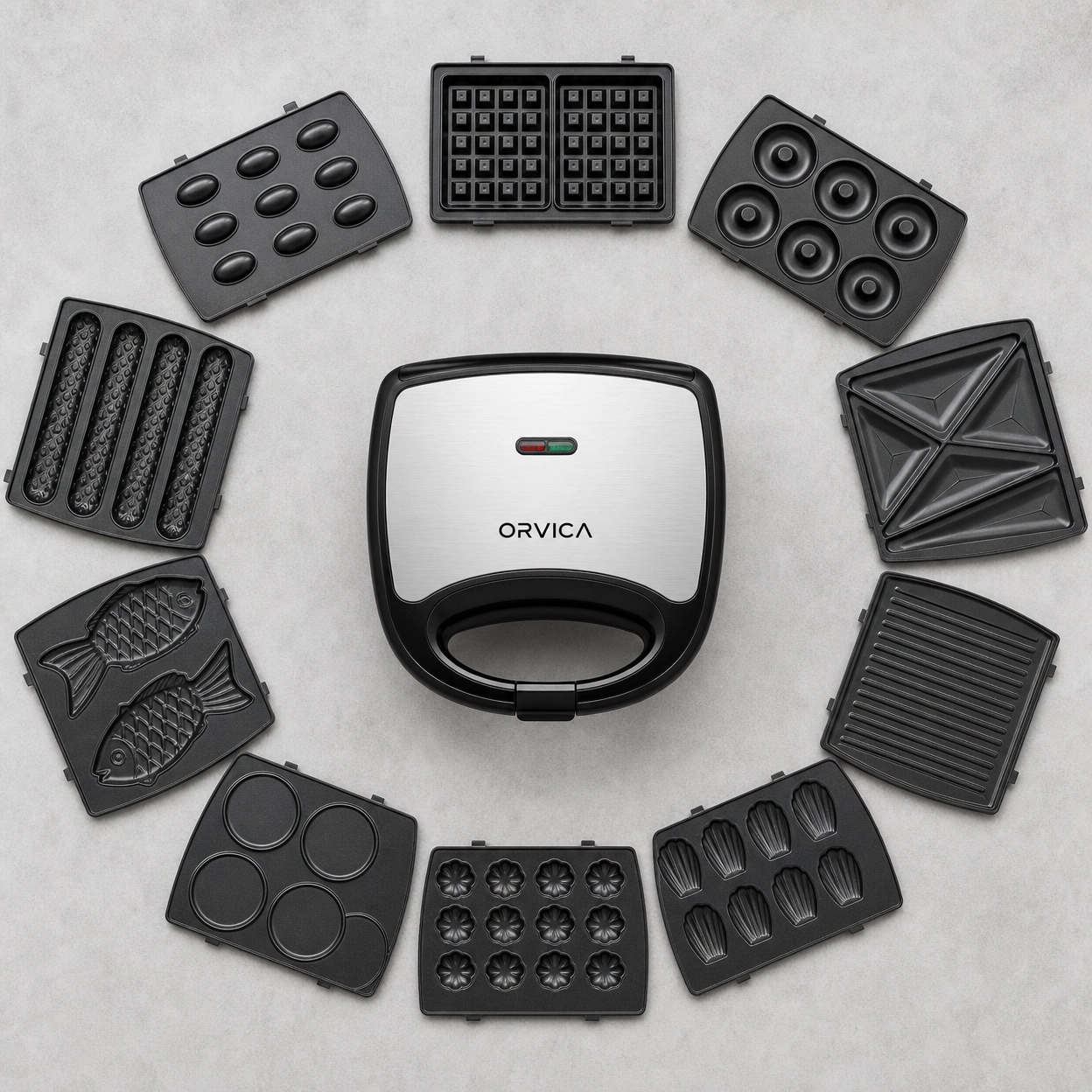 ORVICA 12-in-1 Sandwich Maker – 2000W Multi-Function Non-Stick Grill & Breakfast Maker