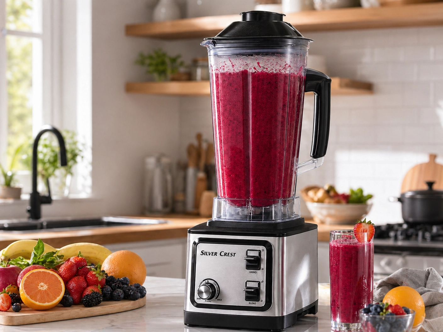 Silver Crest 3-in-1 Blender & Food Processor High Power 3.0L Multi-Function Kitchen System
