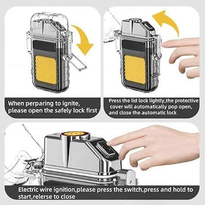 Portable Mini LED Flashlight Lighter  USB Rechargeable
