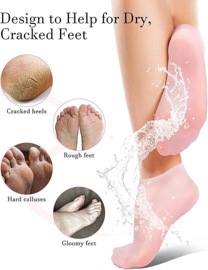 Silicone socks for moisturize dry feet