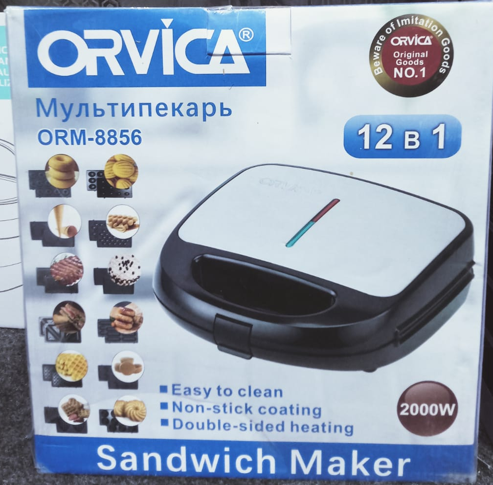 ORVICA 12-in-1 Sandwich Maker – 2000W Multi-Function Non-Stick Grill & Breakfast Maker