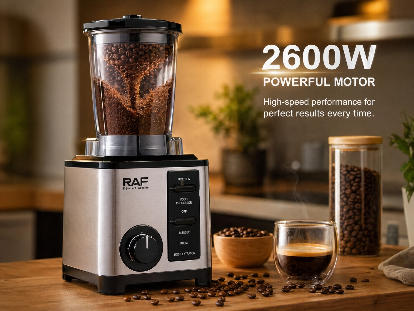 RAF 8-in-1 Electric Blender 4.0L  High Power Food Processor & Juicer System
