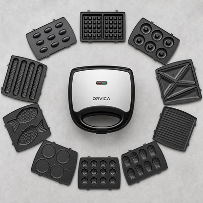 ORVICA 12-in-1 Sandwich Maker – 2000W Multi-Function Non-Stick Grill & Breakfast Maker