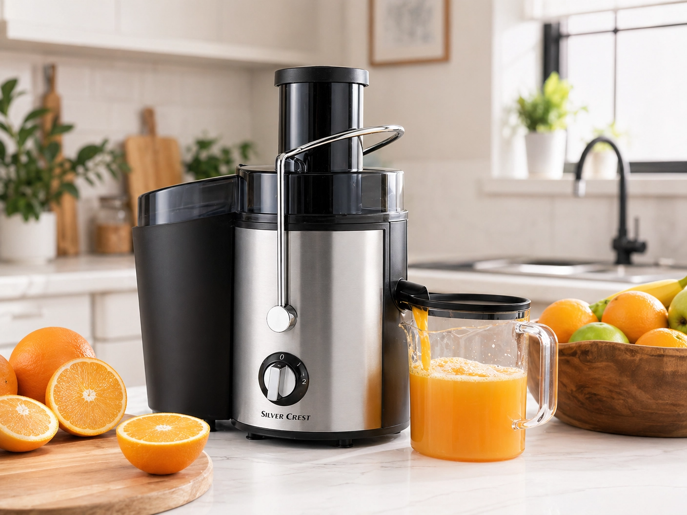 Silver Crest Electric Juicer  High Performance Stainless Steel Juicing System